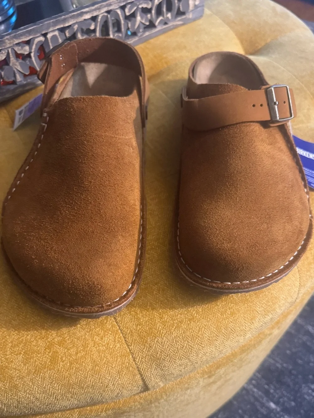 Birkenstock Lutry Premium Suede Mule - Mink Brown, Unisex 9 Men / 11 Women